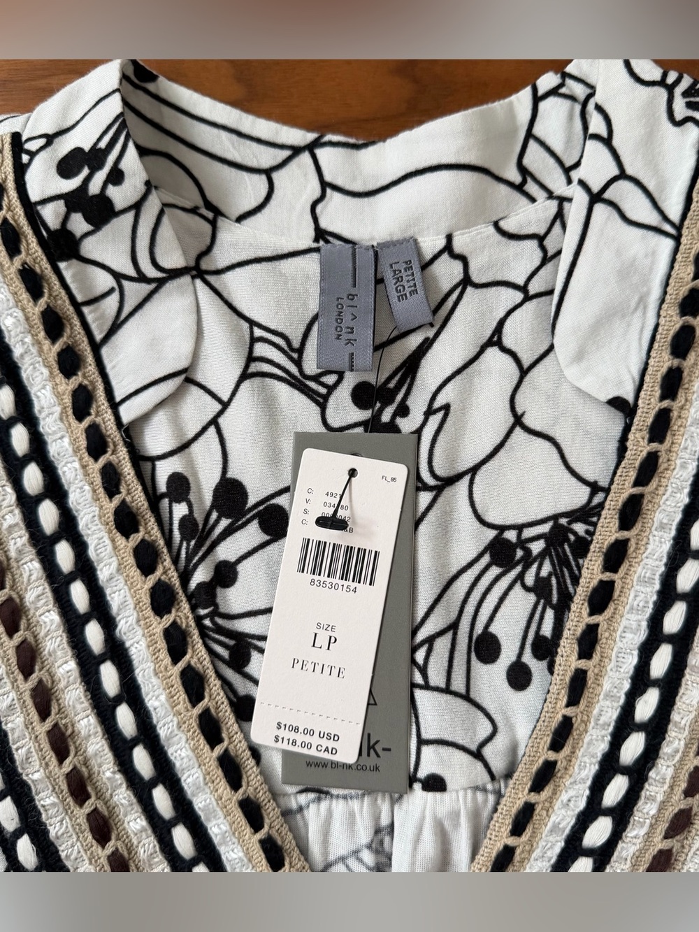 NWT Anthropologie Bl-nk London Women’s Stephanie Top Blouse Tunic Size L Petite - Picture 2 of 14